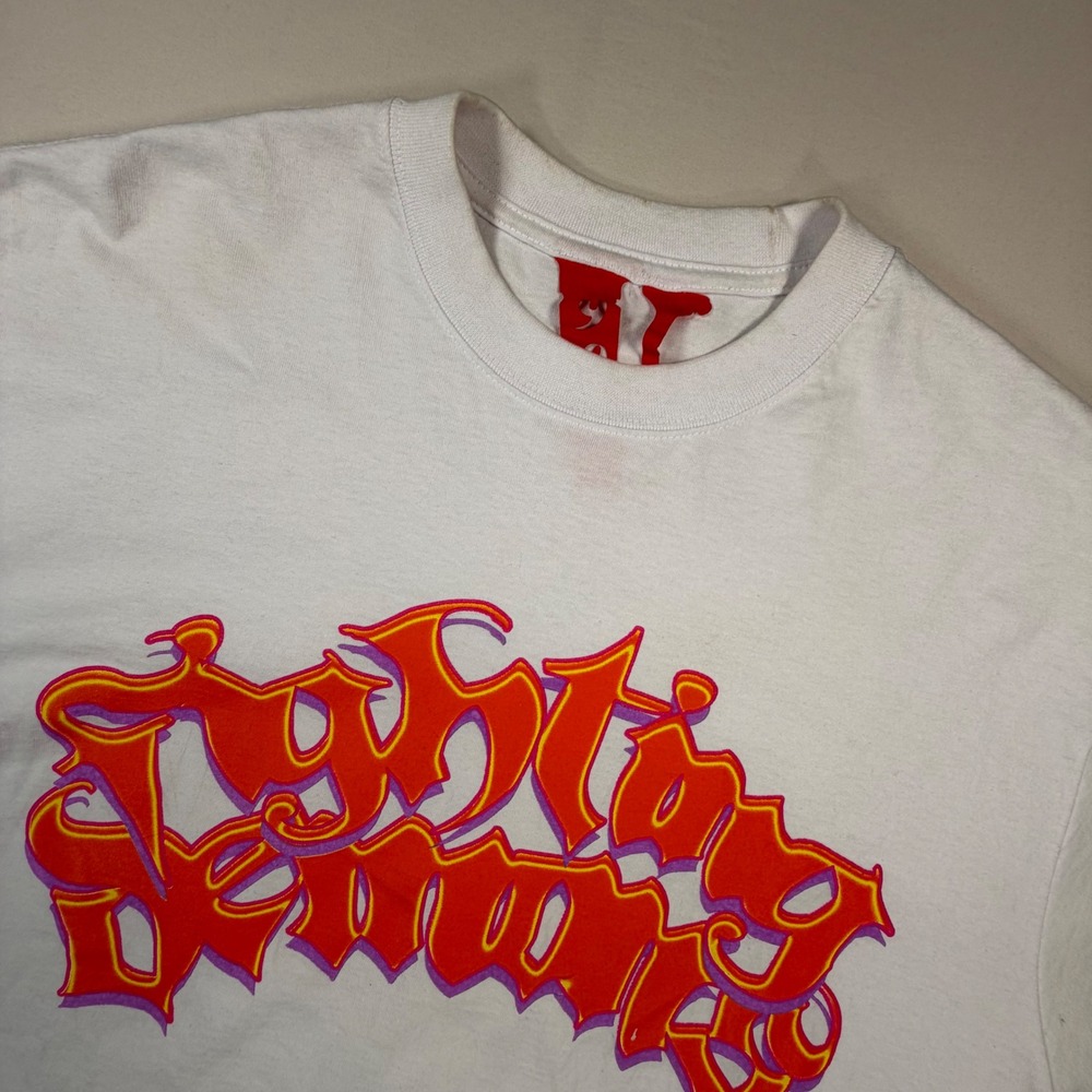 Vlone Juice WRLD Fighting Demons Mens White‎ Graphic T-Shirt Large 0497